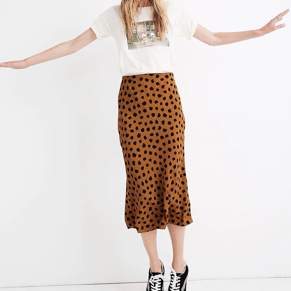 Madewell slip skirt in painted spots SIZE 4 NEW WITH TAGS